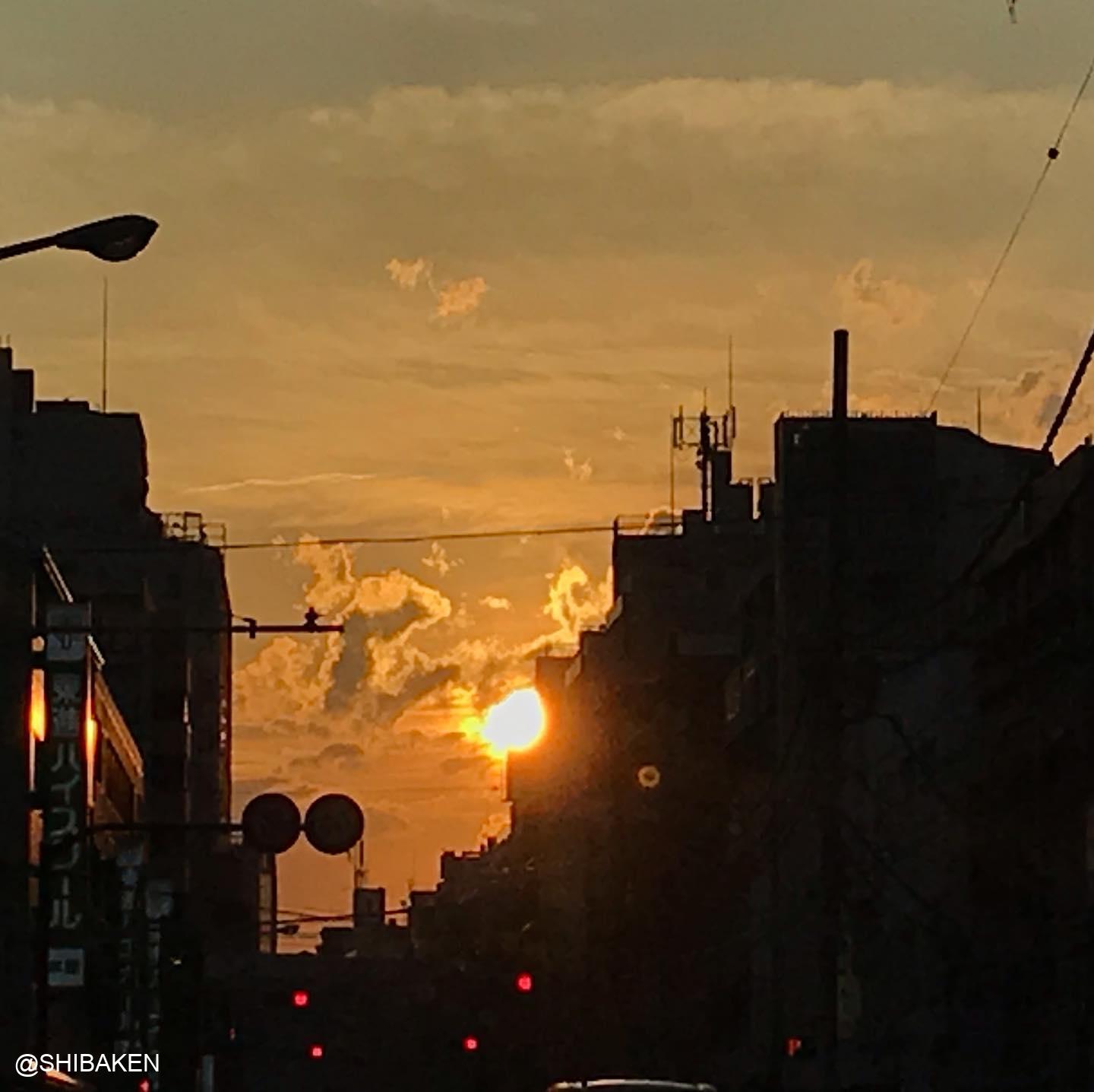 #車窓からの夕陽 (Instagram)